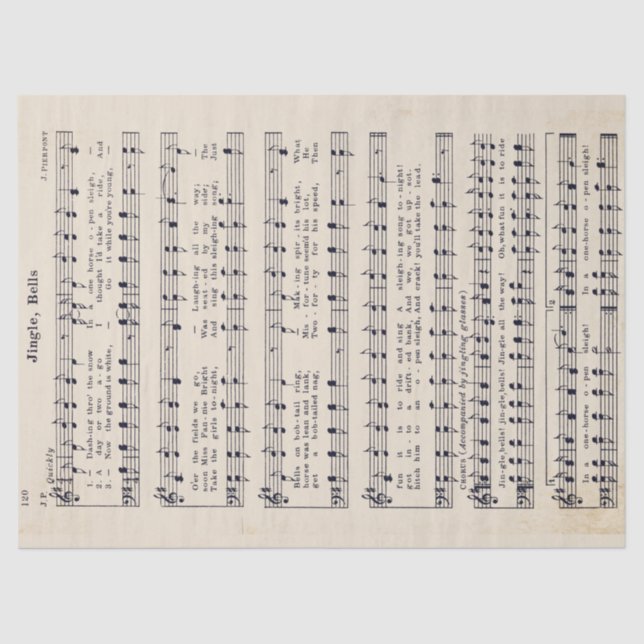 Papel de tejidos y descomposición de jingle Bells  (Anverso)