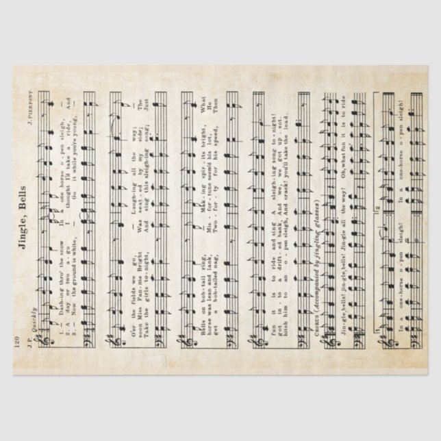 Papel de tejidos y descomposición de jingle Bells  (Anverso)