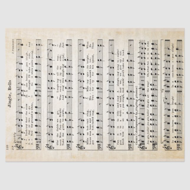 Papel de tejidos y descomposición de jingle Bells  (Anverso)