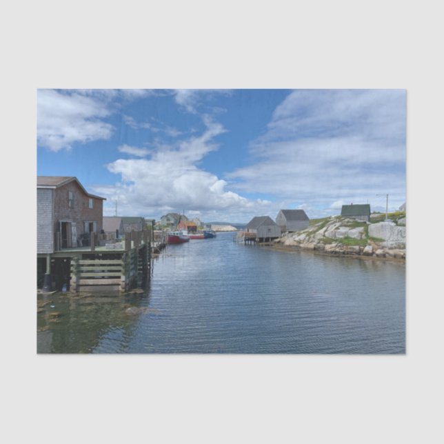 Papel de tela de arenilla de Peggy, aldea pesquera (Anverso)