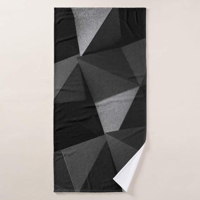 Papel de textura plegado negro, origami resplandec (Toalla de baño)