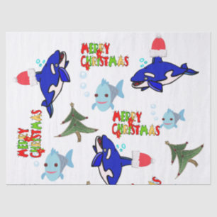 Papel de tiburón en papel navideño
