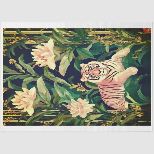 Papel de tigre rosado en el garaje de arte de Elsi (Anverso)