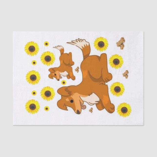 Papel de timbre de perro de girasol (Anverso)