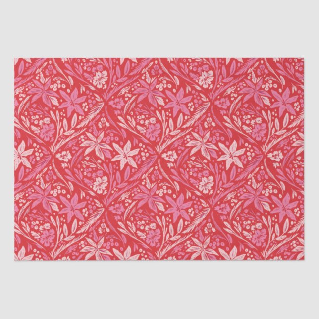 Papel de tocador ornamento moderno de poinsettia d (Anverso)