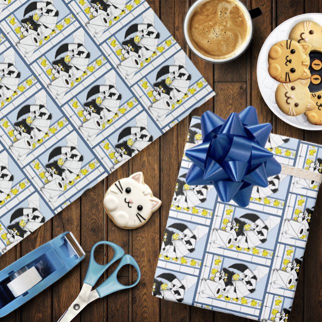 Papel de tocador para gato amarillo azul (Subido por el creador)