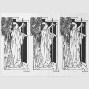 Papel de tono Art Nouveau Angel 15 Decoupage