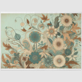 Papel de tono Art Nouveau floral de descomposición
