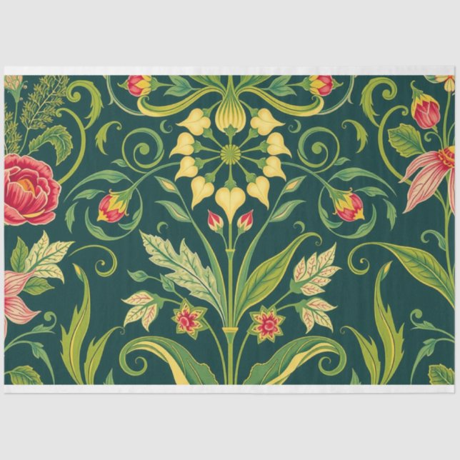 Papel de tono Art Nouveau floral de descomposición (Anverso)