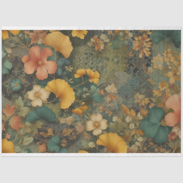 Papel de tono Art Nouveau floral de descomposición (Anverso)