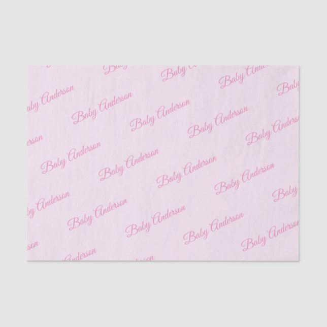 Papel de tono Baby Shower rosado para personalizab (Anverso)