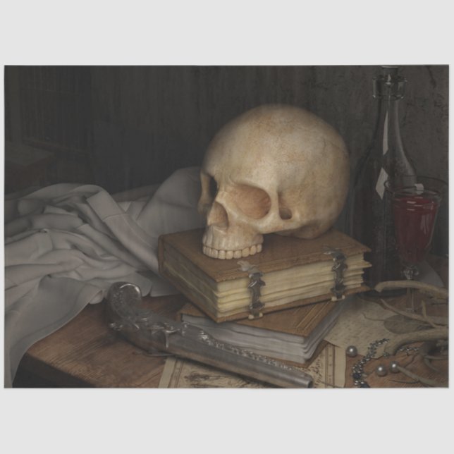 Papel de tono de 14 páginas del libro pirata Skull (Anverso)