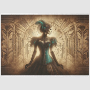 Papel de tono de descomposición Art Deco Lady Góti
