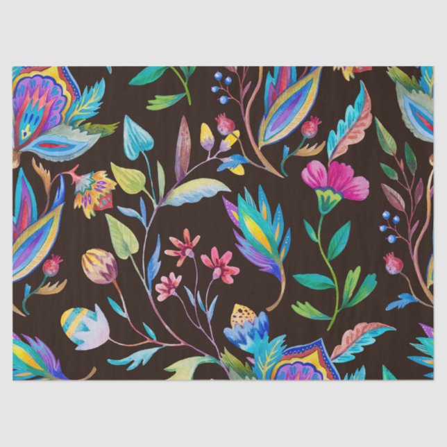 Papel de tono de descomposición de flores oscuras  (Anverso)