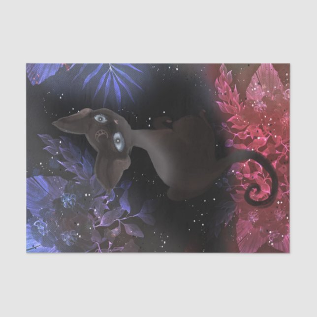 Papel de tono de descomposición de un gato aterrad (Anverso)