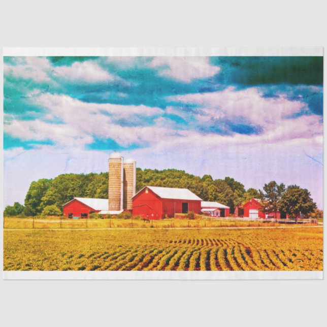 Papel de tono de desconchado de granero rojo vinta (Anverso)