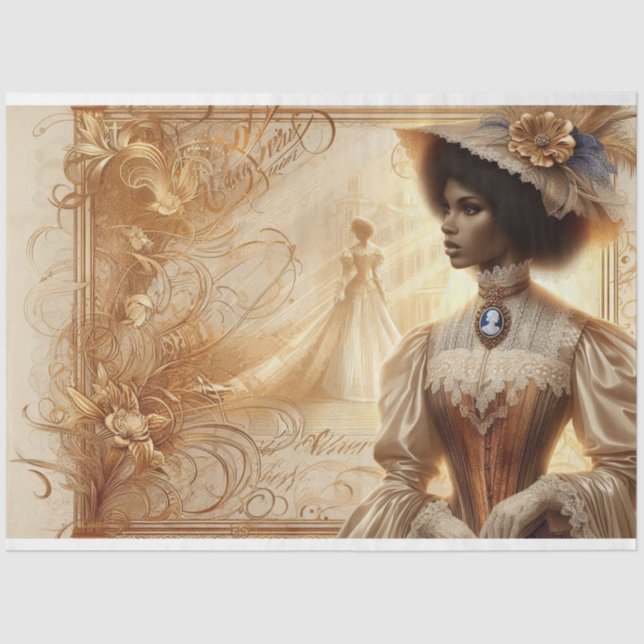 Papel de tono de desconexión victoriano afroameric (Anverso)