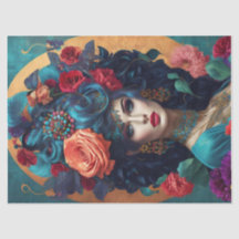 Papel de tono de deshielo coronado por flores