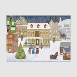 Papel de tono de deshielo de aldea para navidades