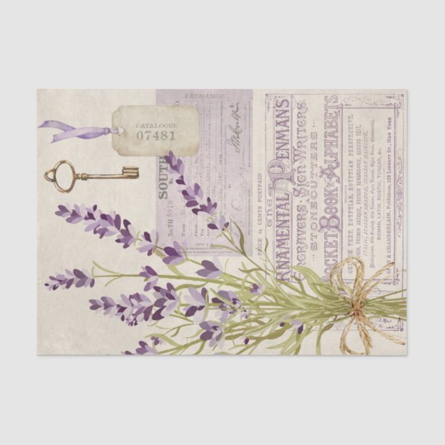 Papel de tono de deshielo de lavanda de época (Anverso)