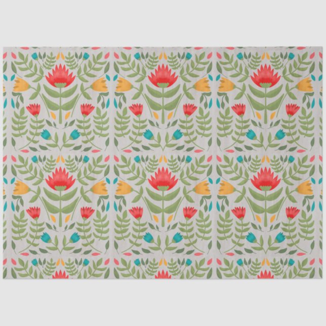 Papel de tono de deshielo del patrón de las flores (Anverso)