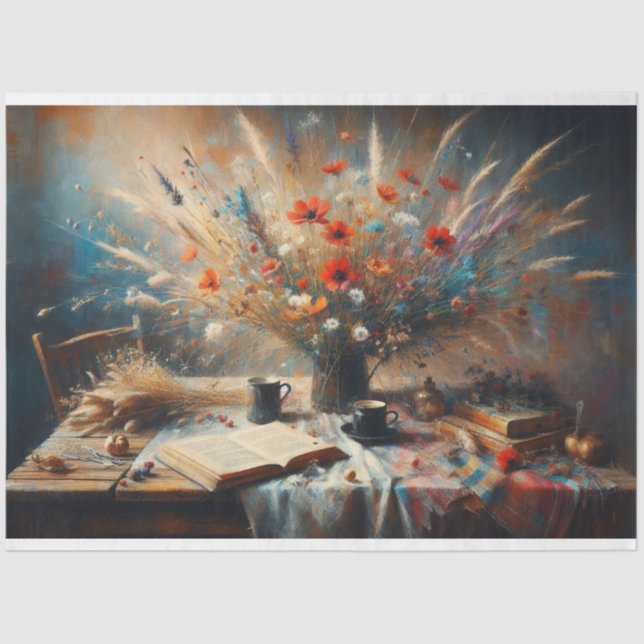 Papel de tono de deshielo floral de la vida residu (Anverso)