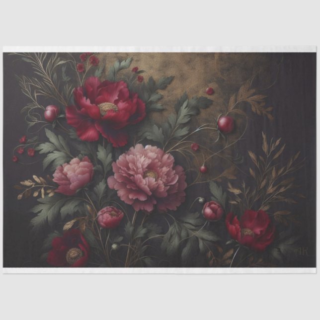 Papel de tono de deshielo floral de Poppies (Anverso)