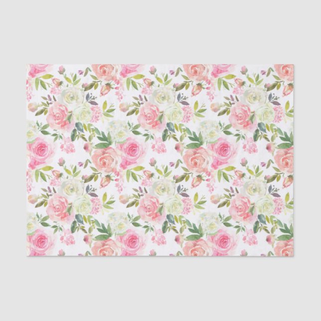 Papel de tono de deshielo floral de rosas rosadas (Anverso)