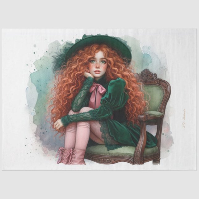 Papel de tono de deshielo rojo haitiano irlandés (Anverso)