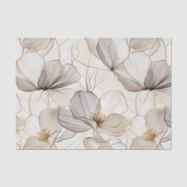 Papel de tono de desunión de líneas florales neutr