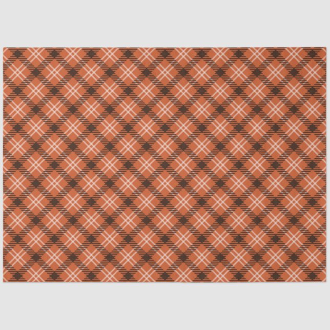 Papel de tono de Gingham negro y Naranja (Anverso)