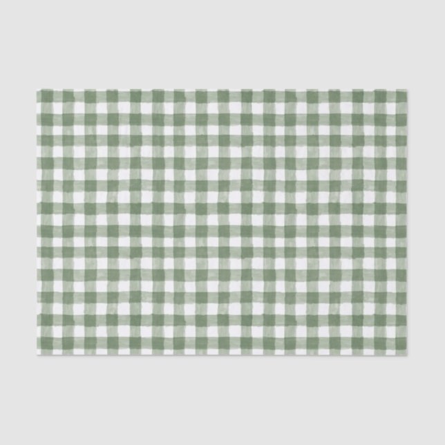 Papel de tono de Gingham verde ruso (Anverso)