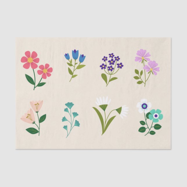 Papel de tono de la colección de flores (Anverso)