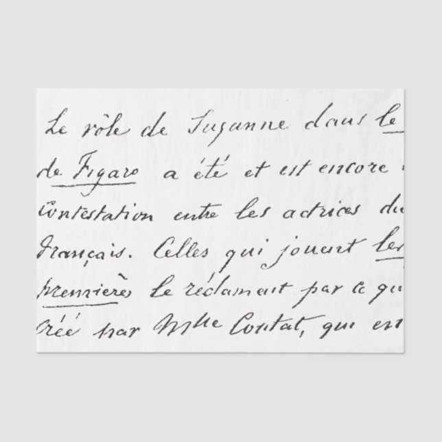 Papel de tono de letra de escritura francesa vinta (Anverso)