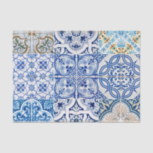Papel de tono de mosaico azul