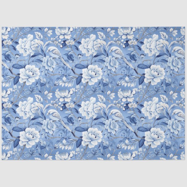 Papel de tono de patrón floral de Chinoiserie (Anverso)