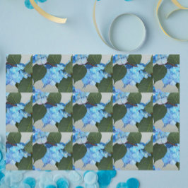 Papel de tono de patrón floral de Lacecap azul Hyd
