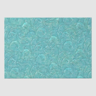 Papel de tono de patrón floral turquesa verde azul
