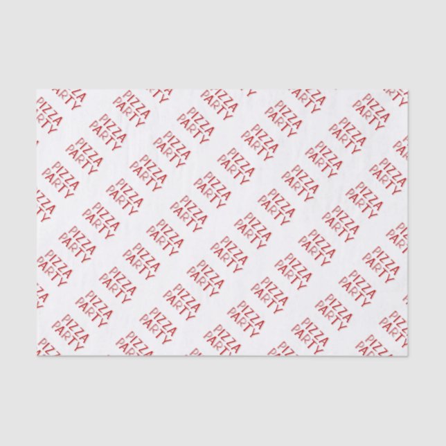 Papel de tono de texto rojo Fiesta de pizza (Anverso)