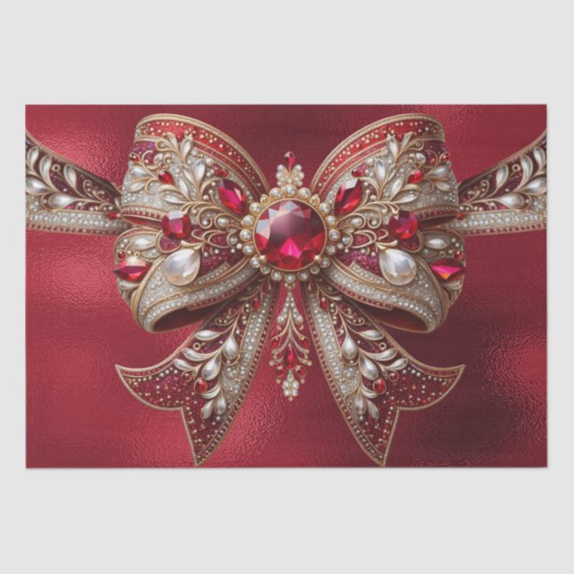 Papel de tono de vacaciones de Bow rojo (Anverso)