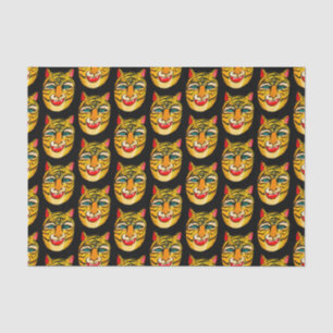 Papel de tono del patrón acuarela del tigre riéndo