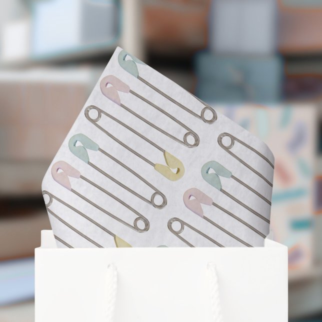 Papel de tono del patrón de anclaje de Baby Shower (Fun diaper pin pattern tissue paper just for you)