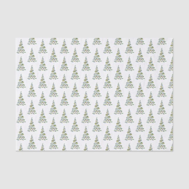Papel de tono del patrón de árbol de Navidad (Anverso)