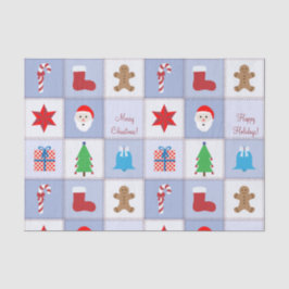 Papel de tono del patrón de navidades - Azul