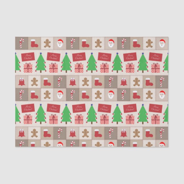 Papel de tono del patrón de Navidades pekineses (Anverso)