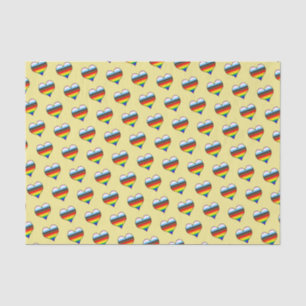 Papel de tono del patrón del corazón del arco iris