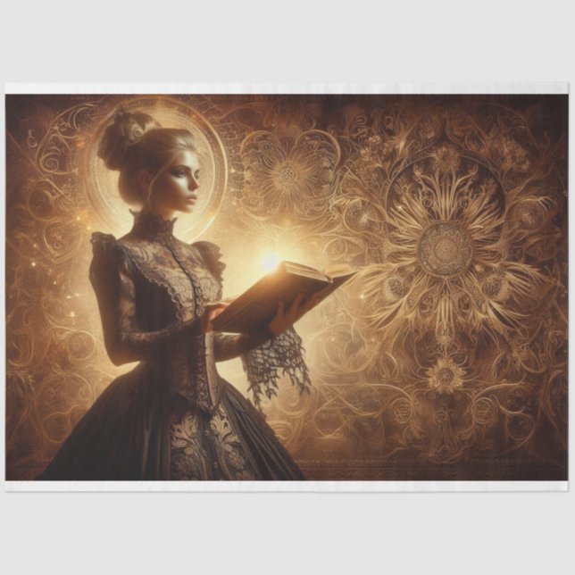 Papel de tono descatalogado Dama victoriana gótica (Anverso)