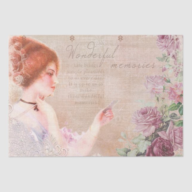 Papel de tono desconsolador de la dama victoriana  (Anverso)