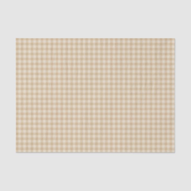 Papel de tono elegante del patrón crema de Gingham (Anverso)