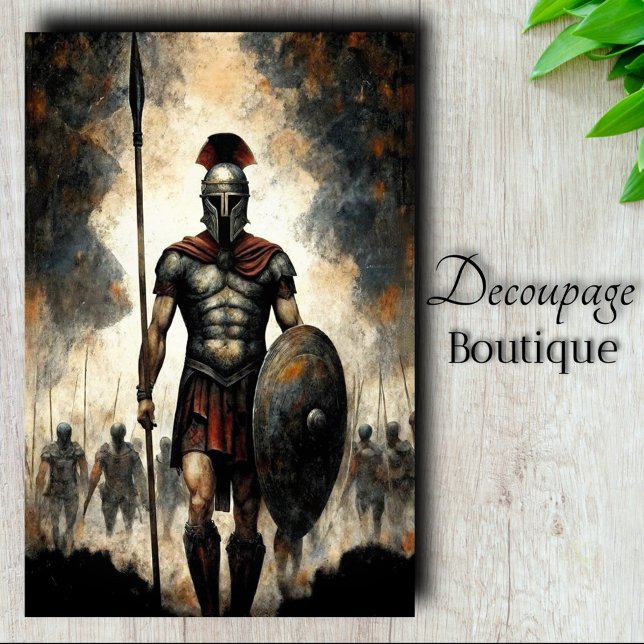 Papel de tono espartano de desunión (Spartan Decoupage Tissue Paper)